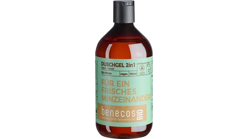 benecos BIO Duschgel 2in1 Bio-Minze Haut & Haar 500 ml