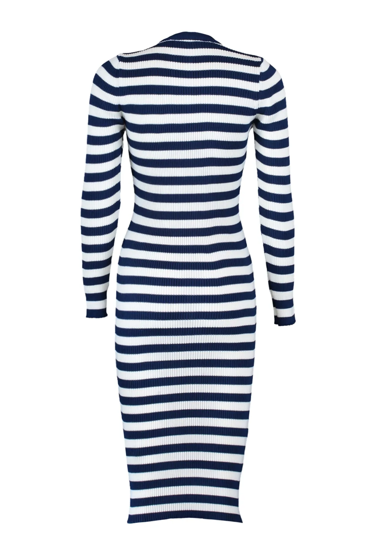 Trendyol Collection  Marineblau Marineblaues figurbetontes gestreiftes Mini-Strickkleid TWOAW23EL00018 Kleid TWOAW23EL00018