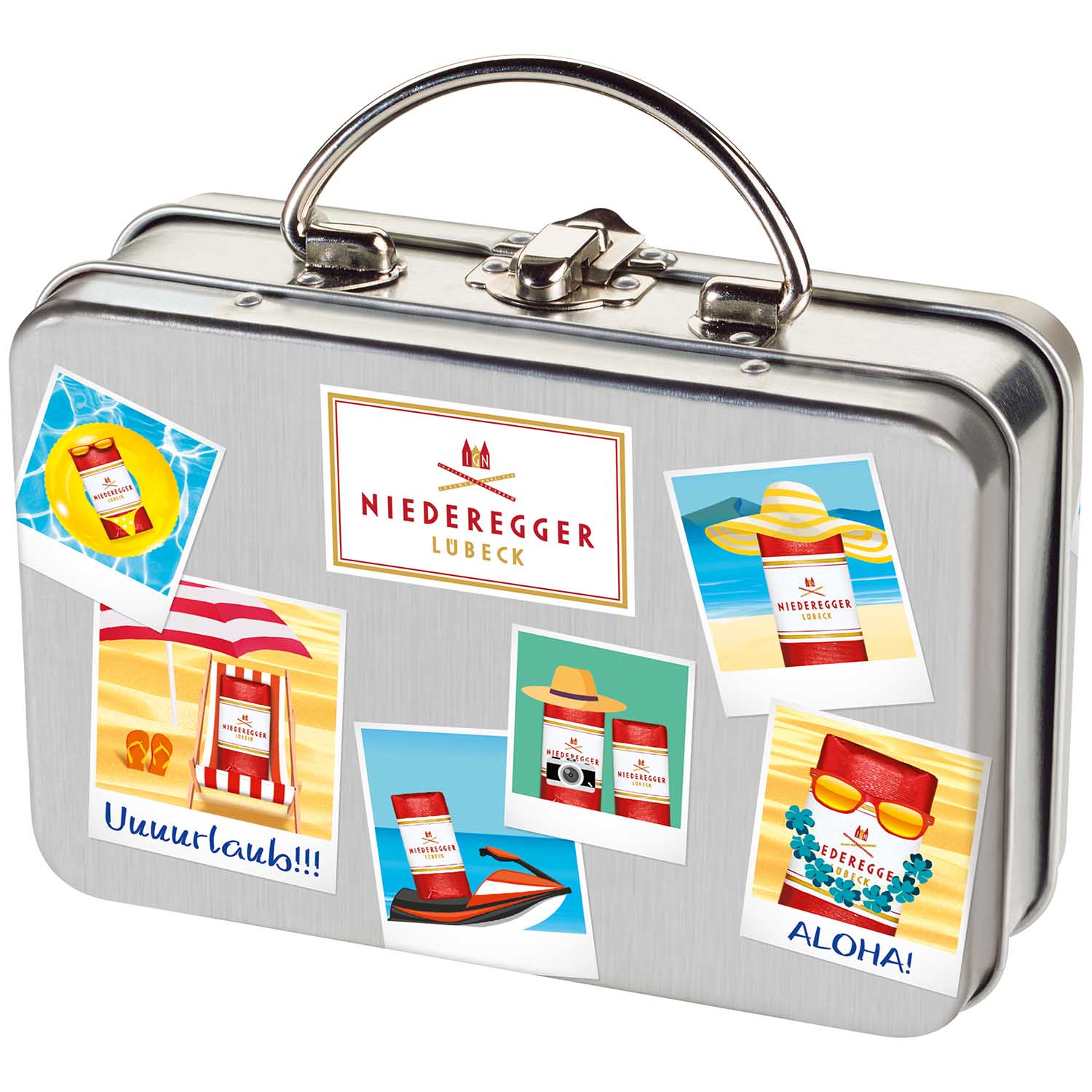 Niederegger Reisekoffer Polaroid mit 16 Klassikern 200g