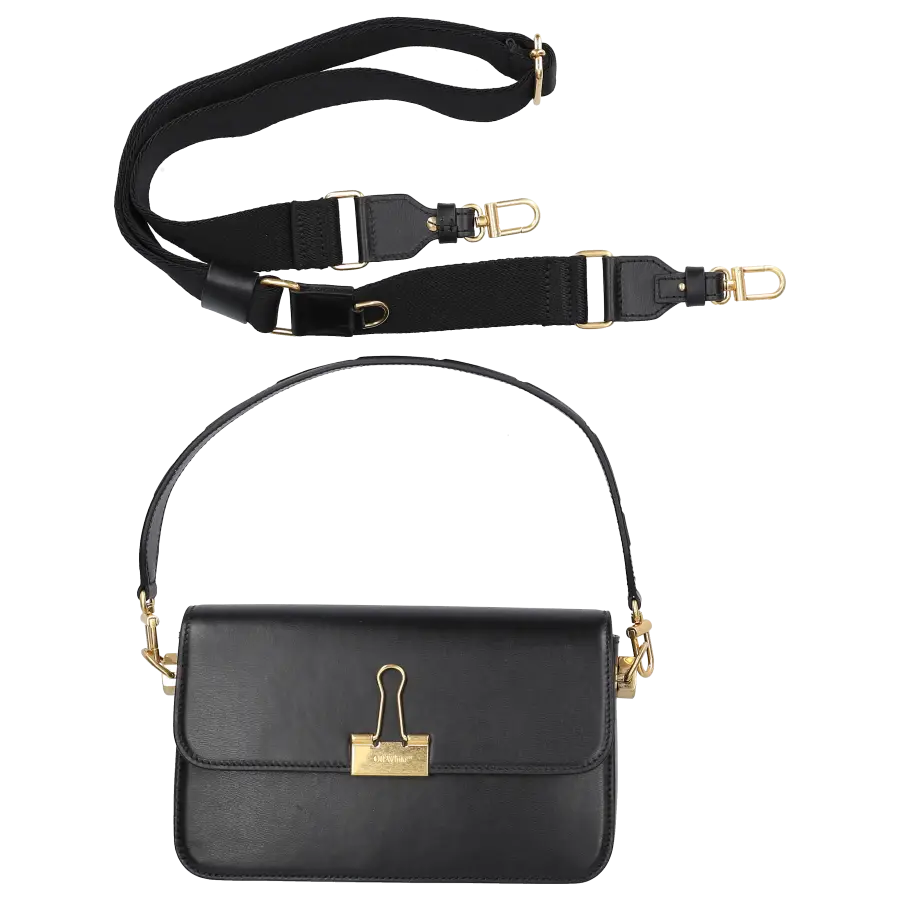 Off-White - Handtasche PLAIN BINDER M Kalbsleder - schwarz