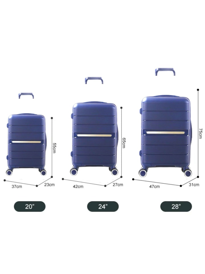 Cheffinger Reisekoffer Koffer 3 tlg Set Trolley Kofferset Handgepäck in Blau günstig kaufen onesize