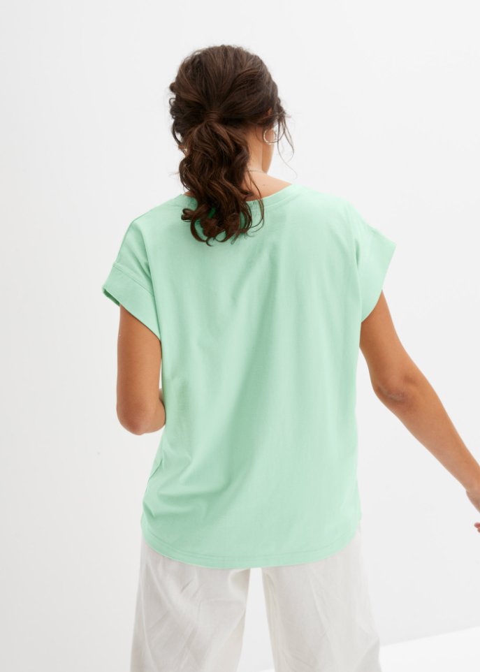 Baumwollshirt mit überschnittener Schulter, 2er Pack