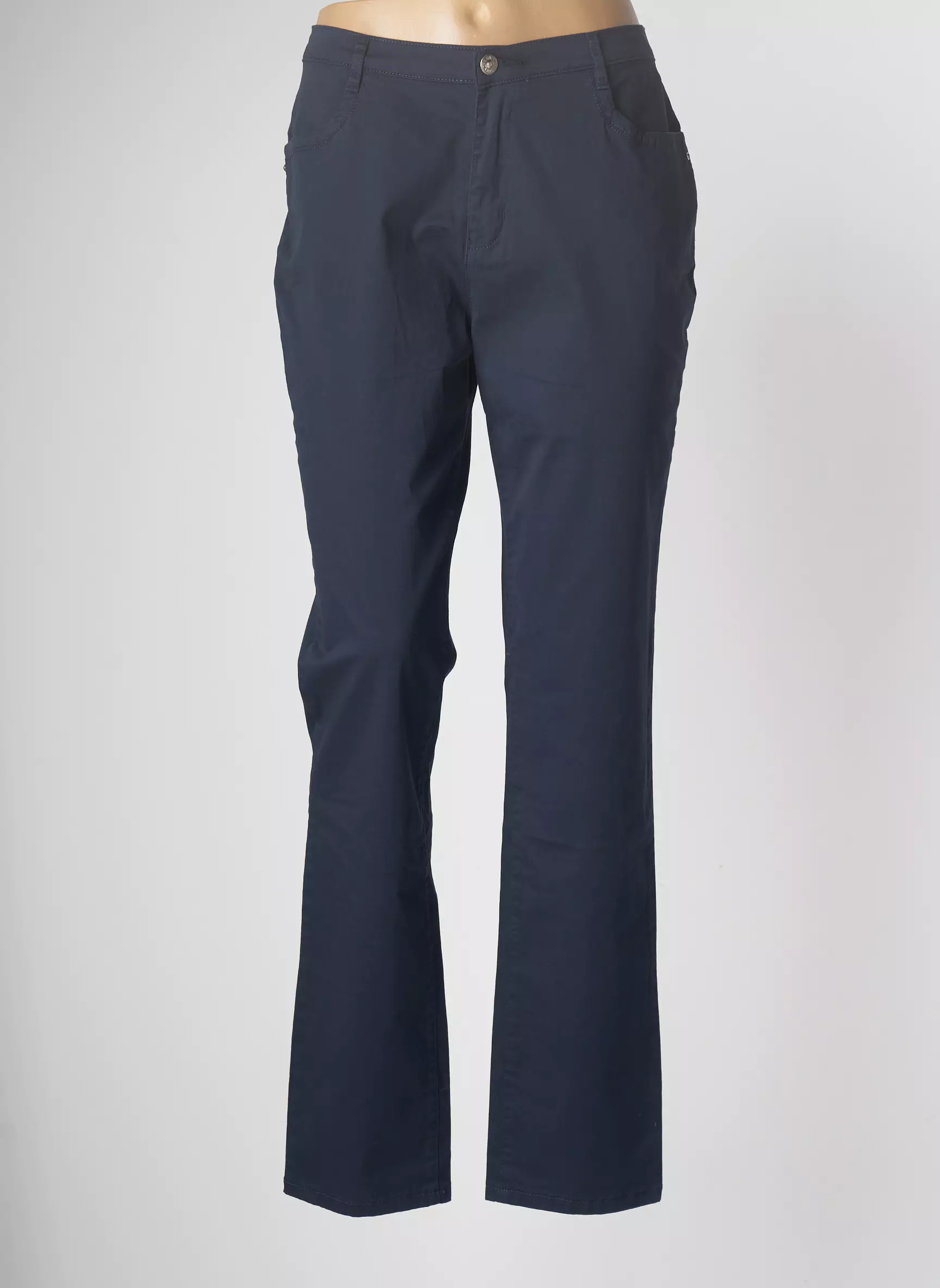 I Quing Pantalons Droits Femme couleur bleu