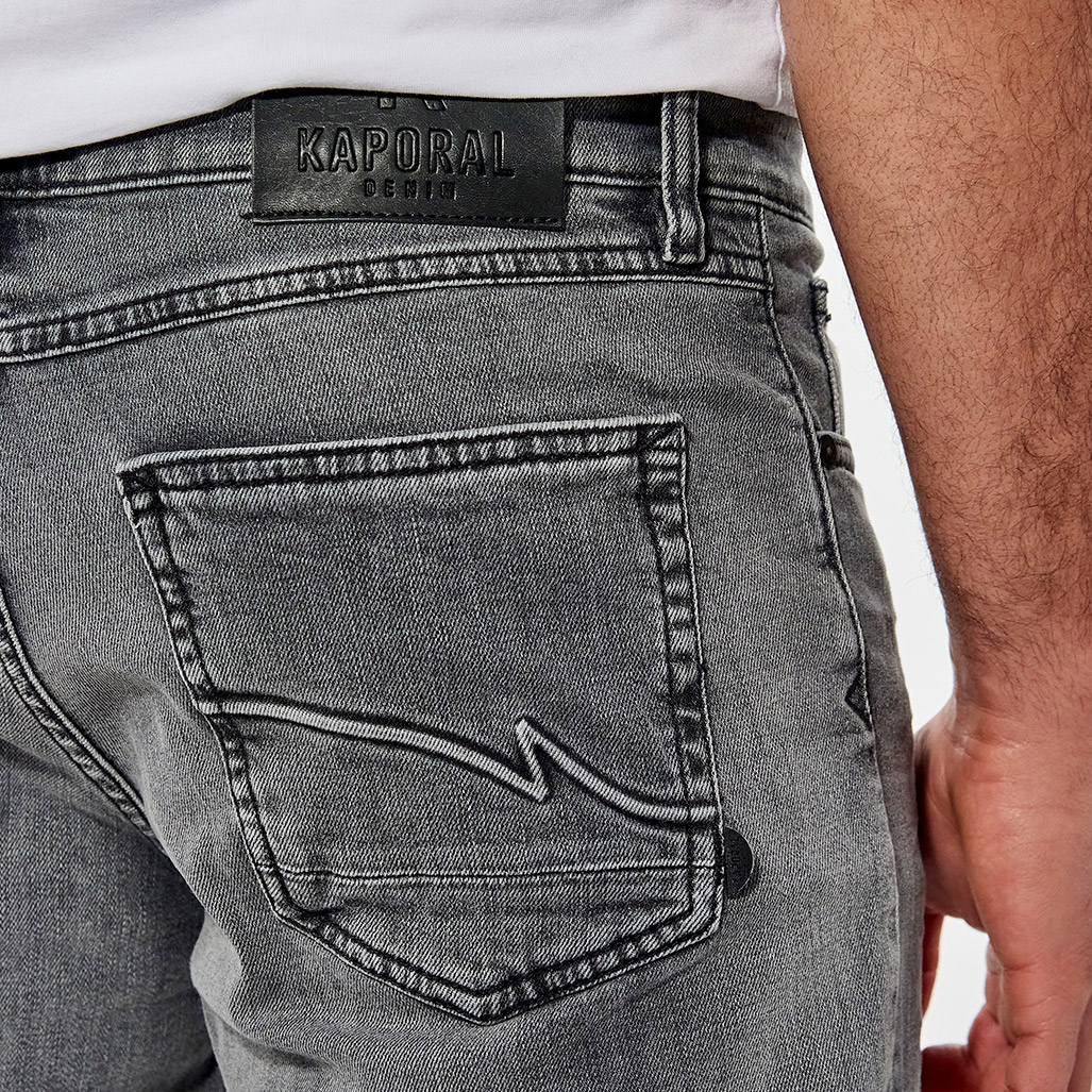 DATTT  Jean straight Homme gris clair délavé