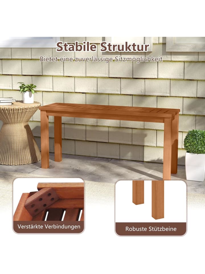 COSTWAY Gartenbank Massivholz wetterfest in Hellbraun günstig kaufen onesize
