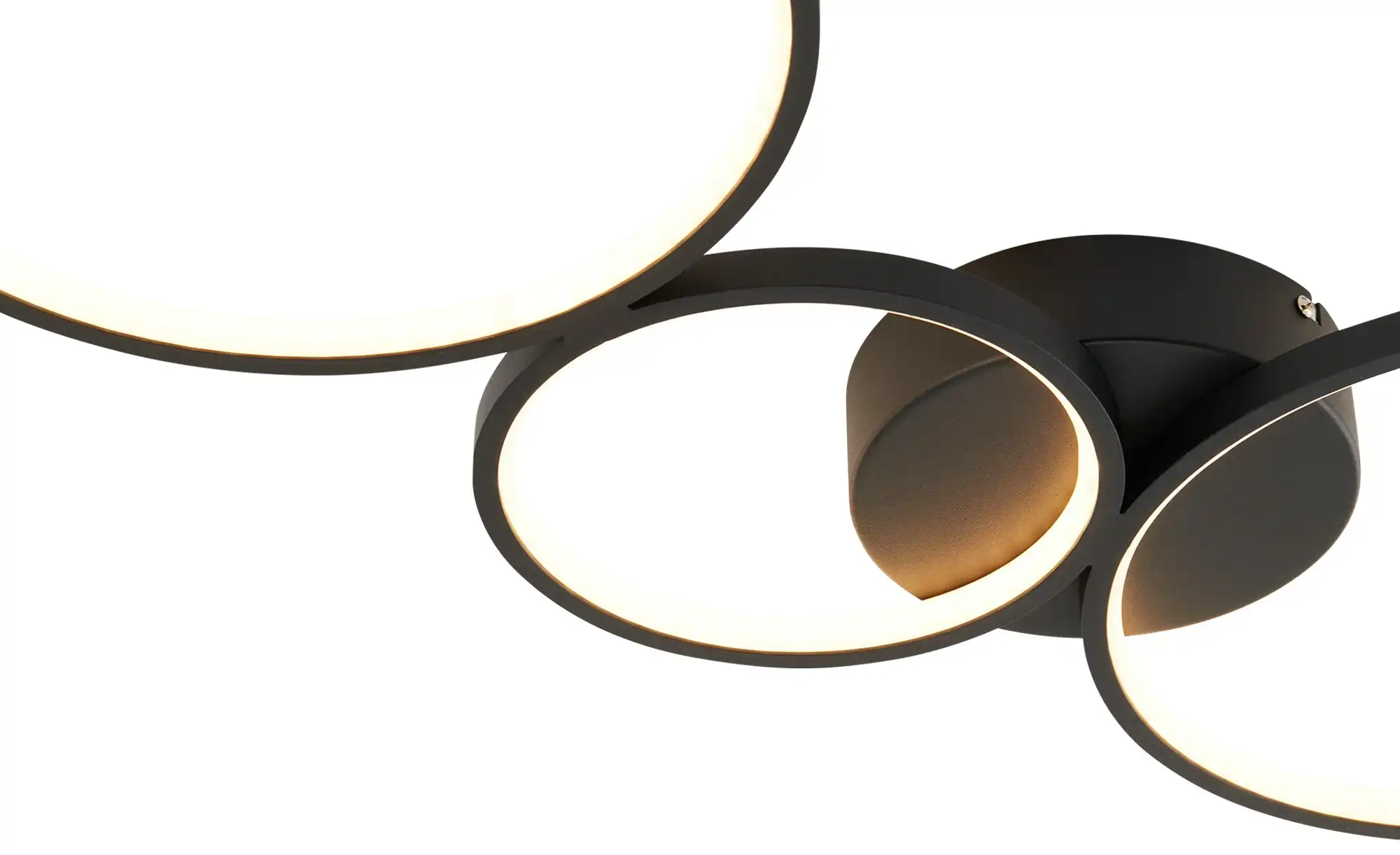 Trio LED-Deckenleuchte, schwarz `Ringe´