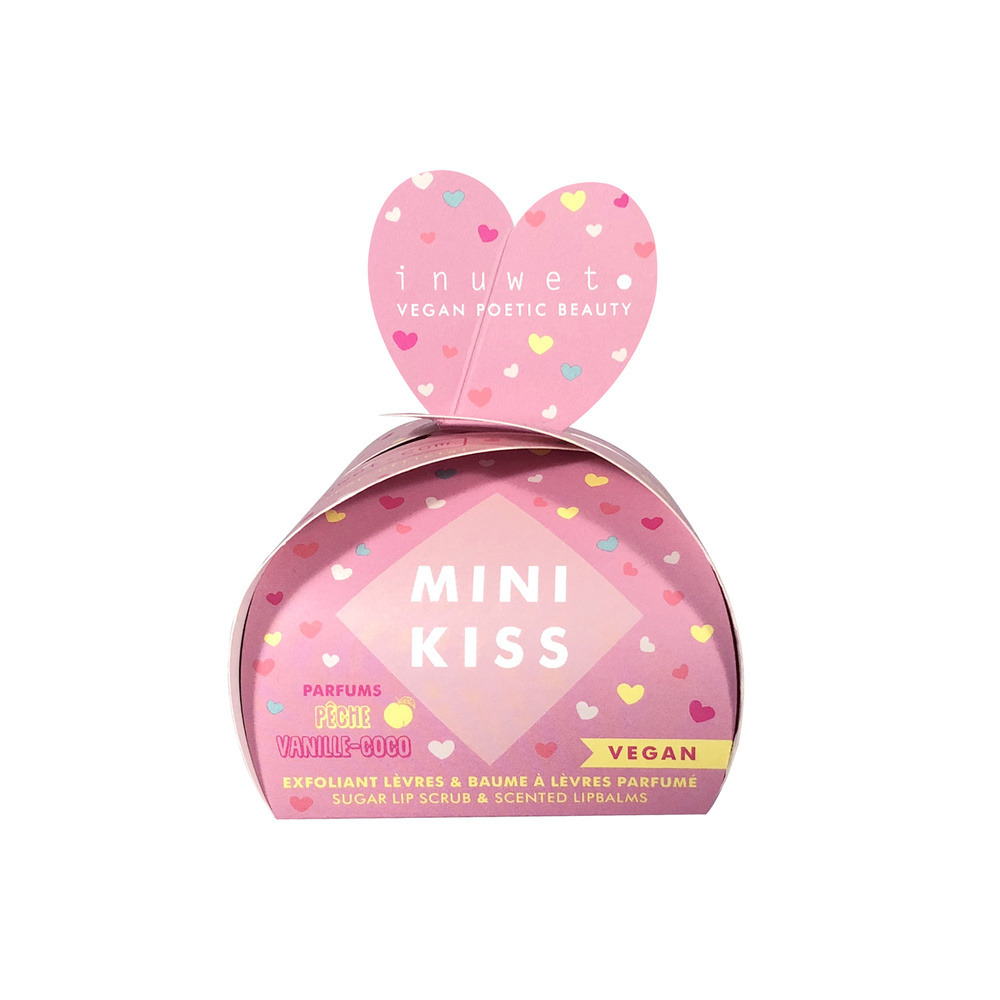 Inuwet Coffret mini kiss rose Baumes à lèvres et gommage visage