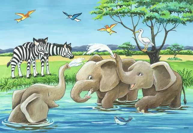 Kinderpuzzle ab 3 Jahren - Tierkinder aus aller Welt - 12 Teile