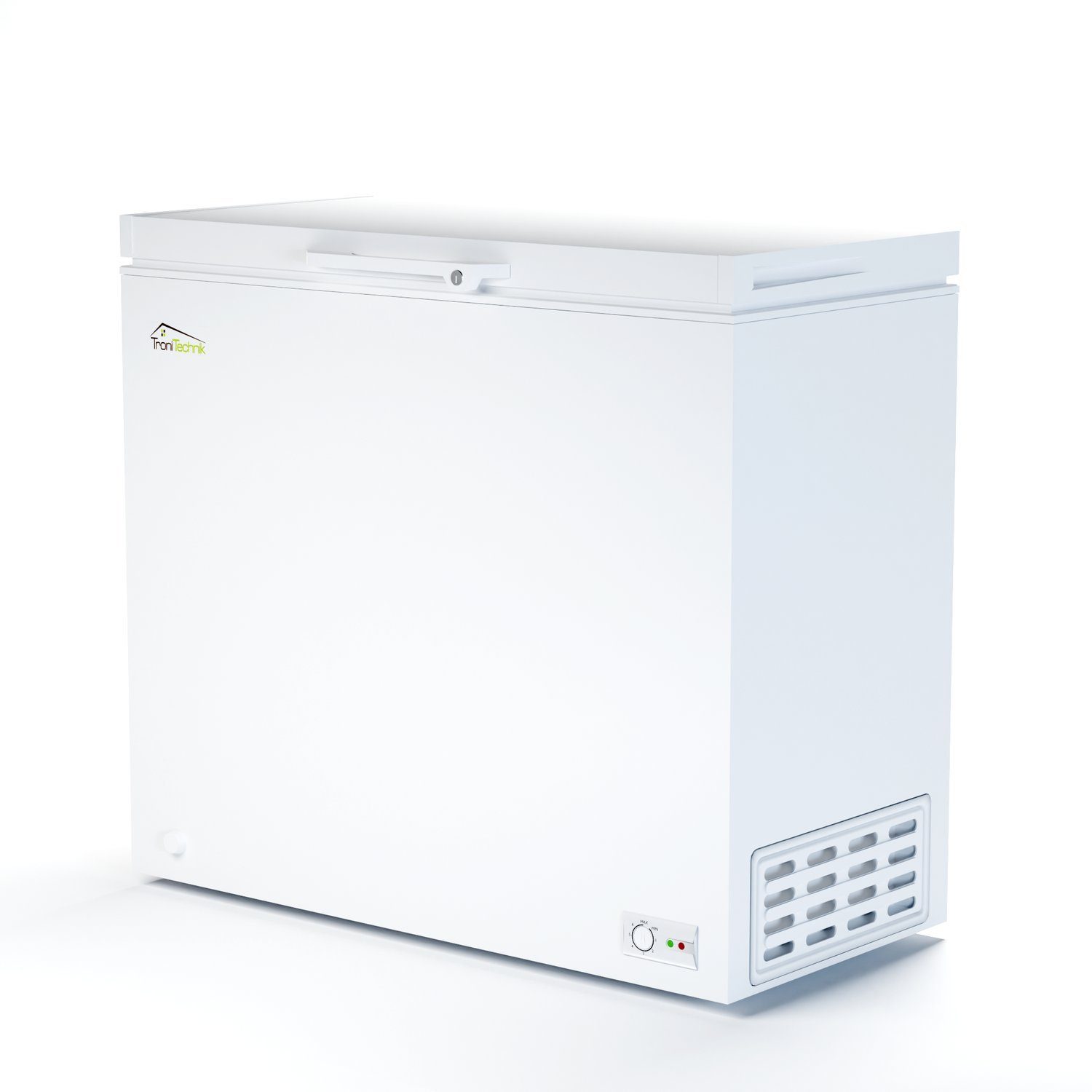TroniTechnik Gefriertruhe BORGAR 210 PRO, 90.5 cm breit, 202 l, inkl. Dual Thermostat, LED Licht, Griff, Schloss, Rollen, Einlegekorb