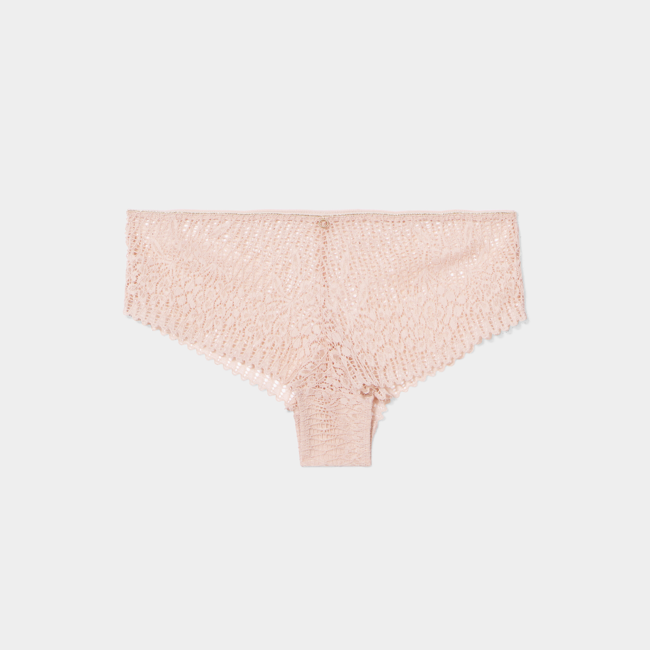 Shorty micro dentelle rose poudrée femme | La Halle