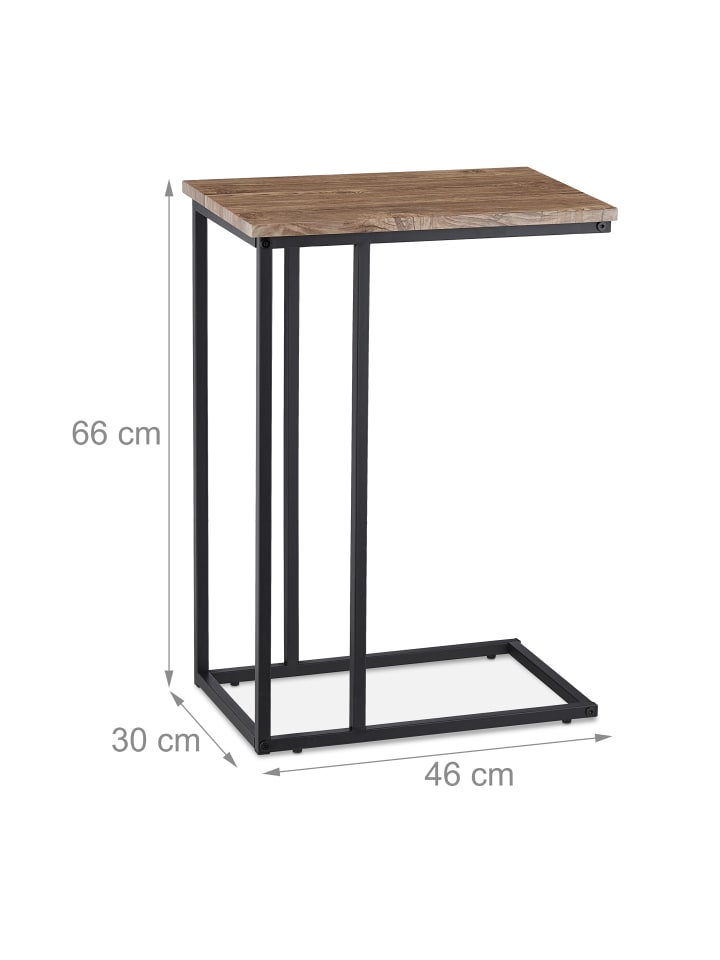 relaxdays Beistelltisch Industrial in Grau-Braun/ Schwarz - (B)46 x (H)66 x (T)30 cm günstig kaufen onesize