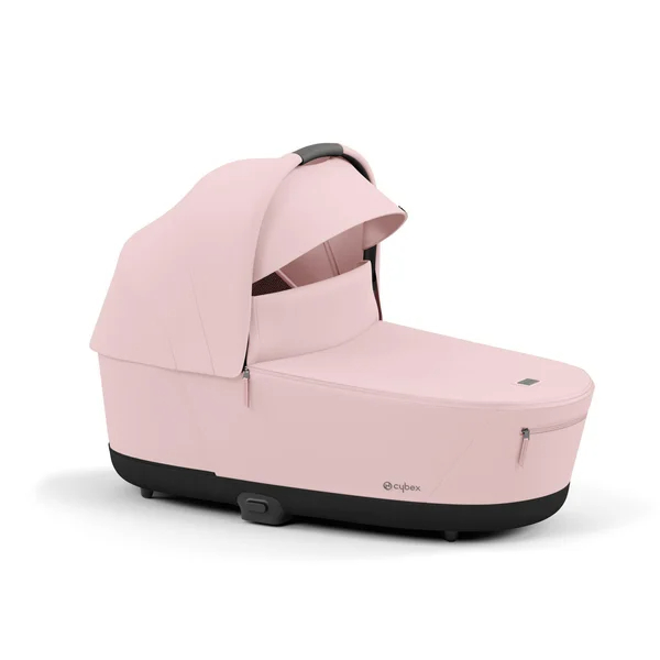 Cybex Priam V4 stroller set in peach pink with matte black frame