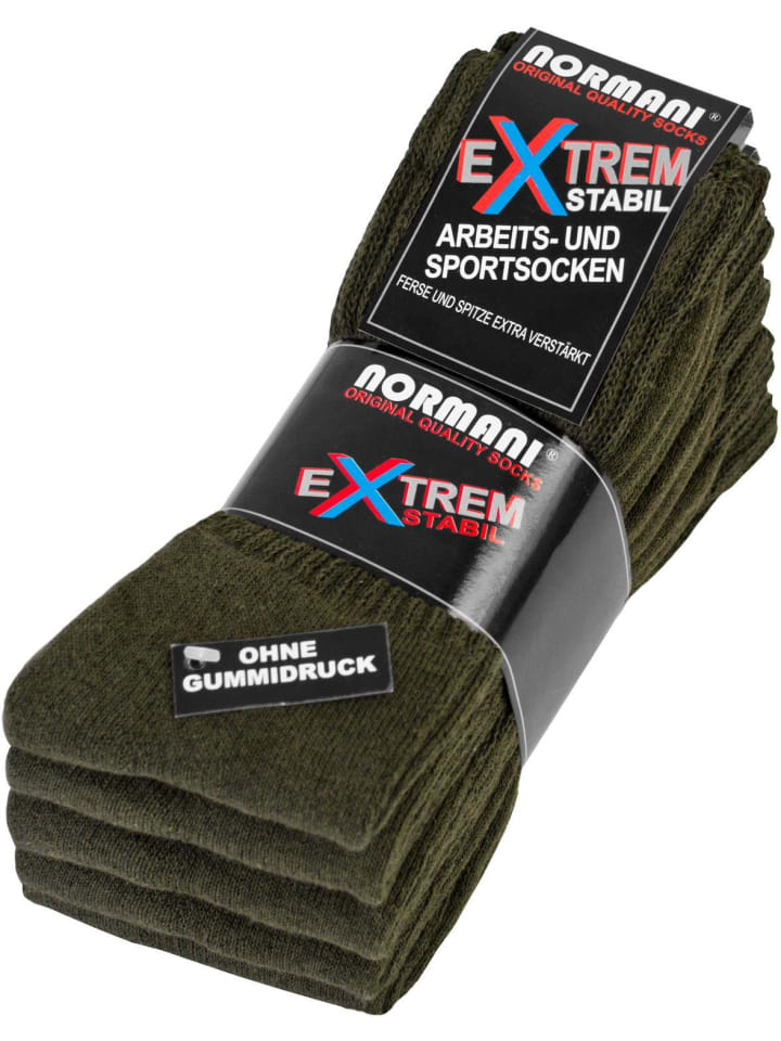 normani 5 Paar Arbeits- und Sportsocken Extrem in Oliv günstig kaufen