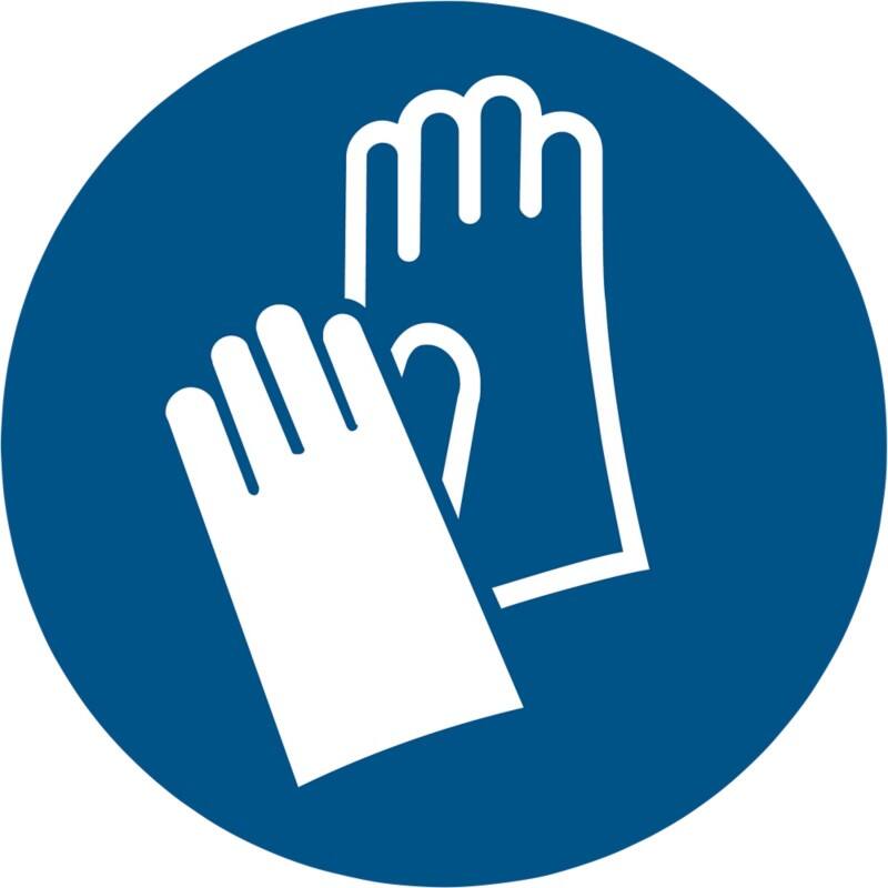 Djois Warnschild Schutzhandschuhe benutzen Klebstoff, einschraubbar PP (Polypropylen) 30 (B) x 0,14 (H) cm 3 Stück