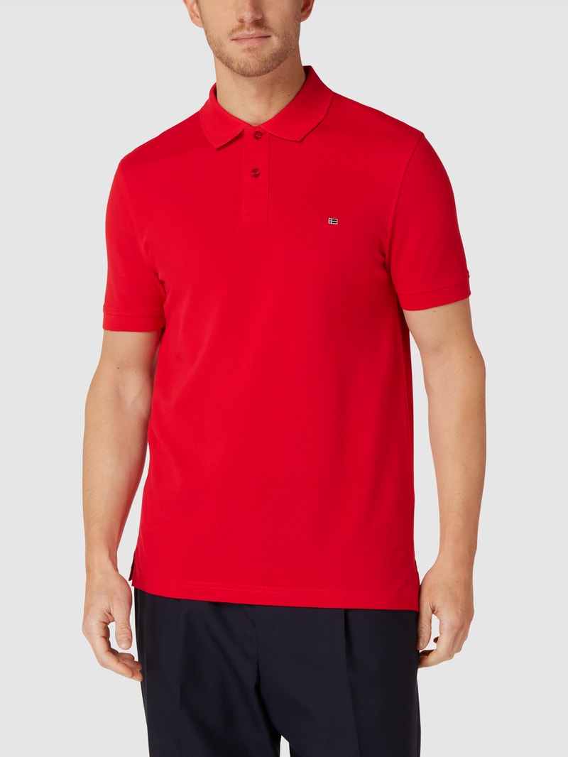 Poloshirt mit Label-Stitching in rot
