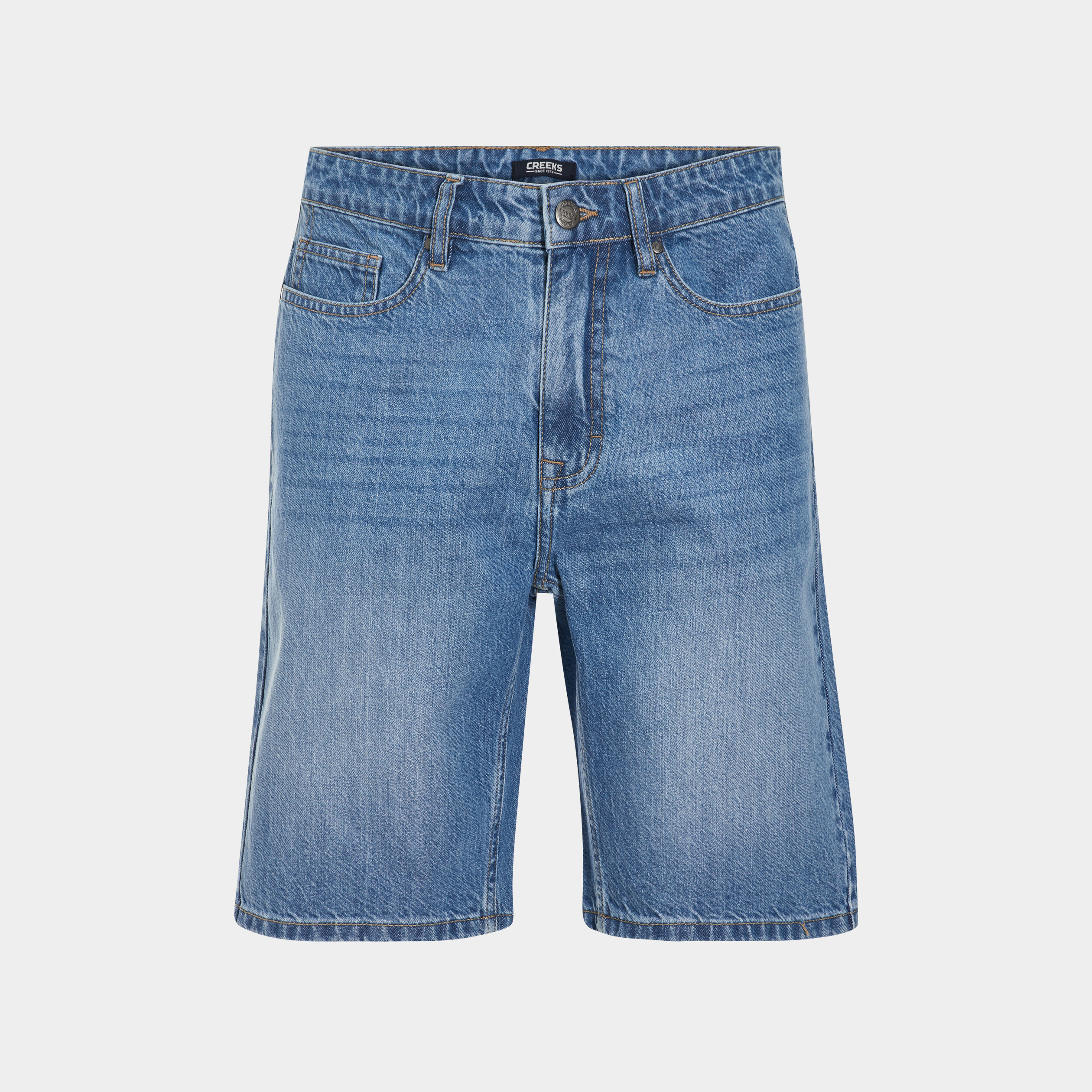 Bermuda droit 5 poches en jean Creeks denim triple stone homme | La Halle