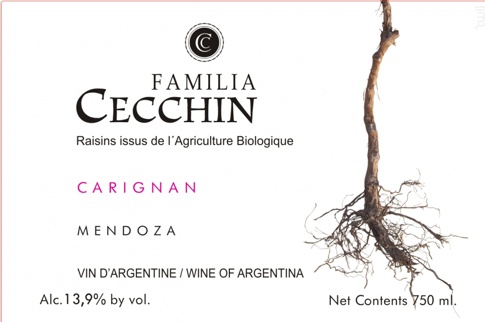 Bodega Familia Cecchin - Carignan Cuatro Manos - Vins de la Cordillère Vin Rouge●Maipu 2014 75cl