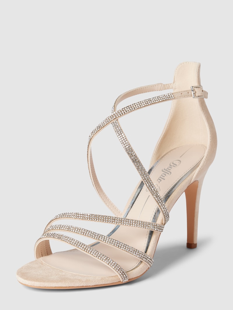 Sandaletten mit Ziersteinbesatz Modell 'MAKAI' in beige