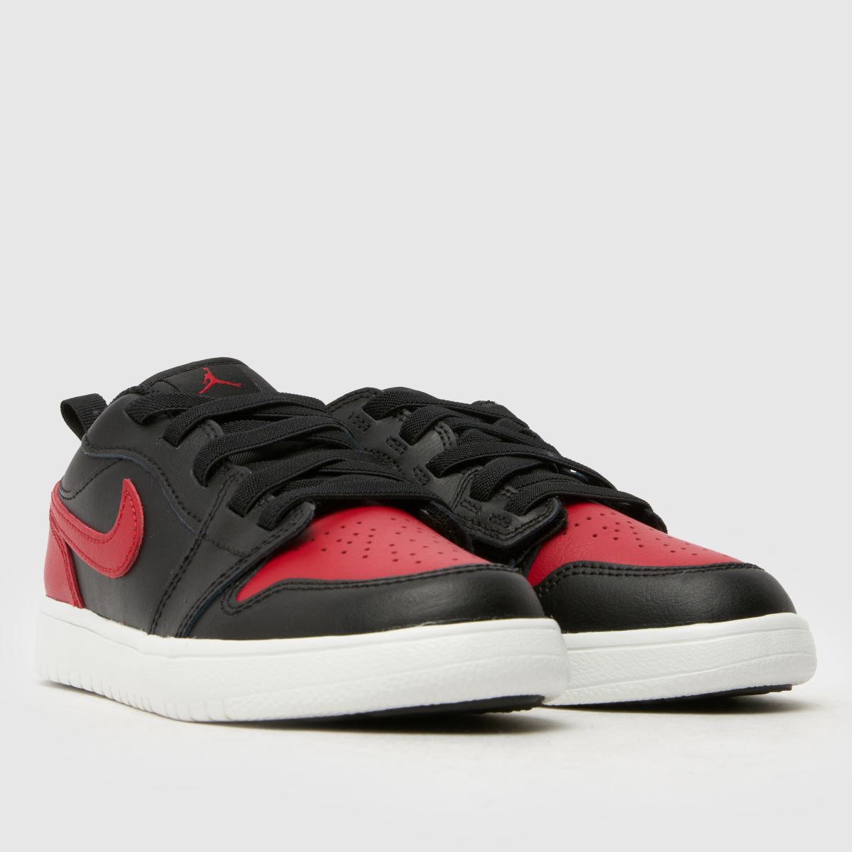 Nike Jordan 1 låga alt pojkar junior träningsskor svarta & röda
