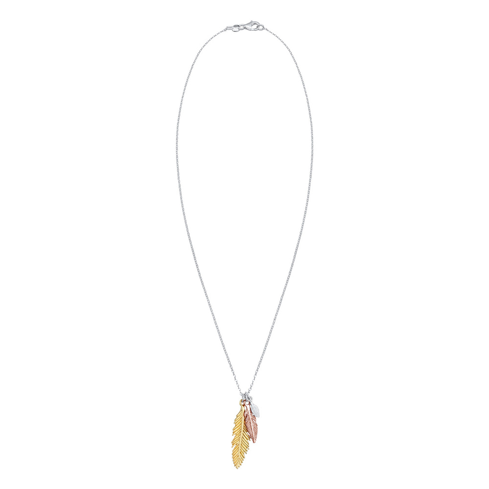 Elli Elli Collier Femme plume boho tricolore en argent sterling 925 Bijoux