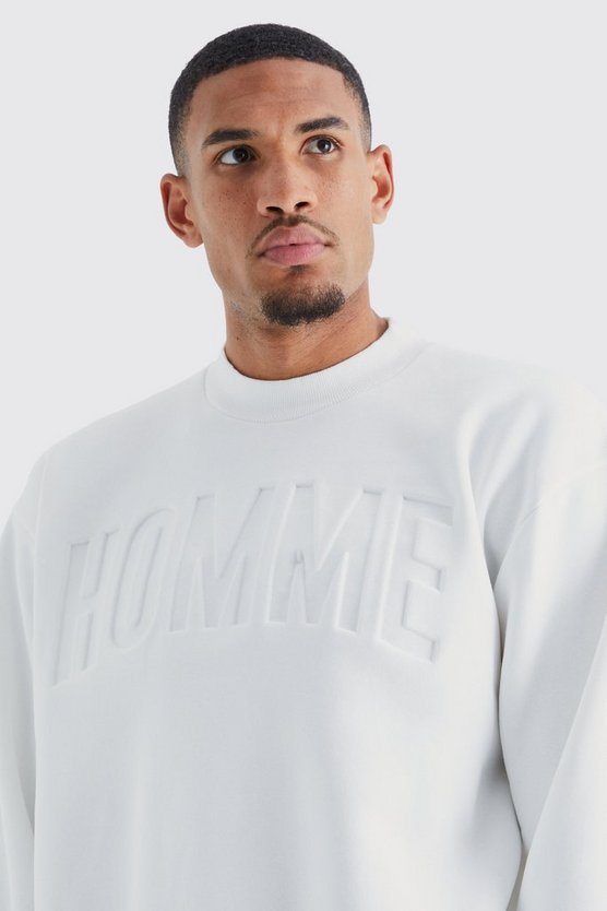 Tall Oversize Sweatshirt mit Homme Print