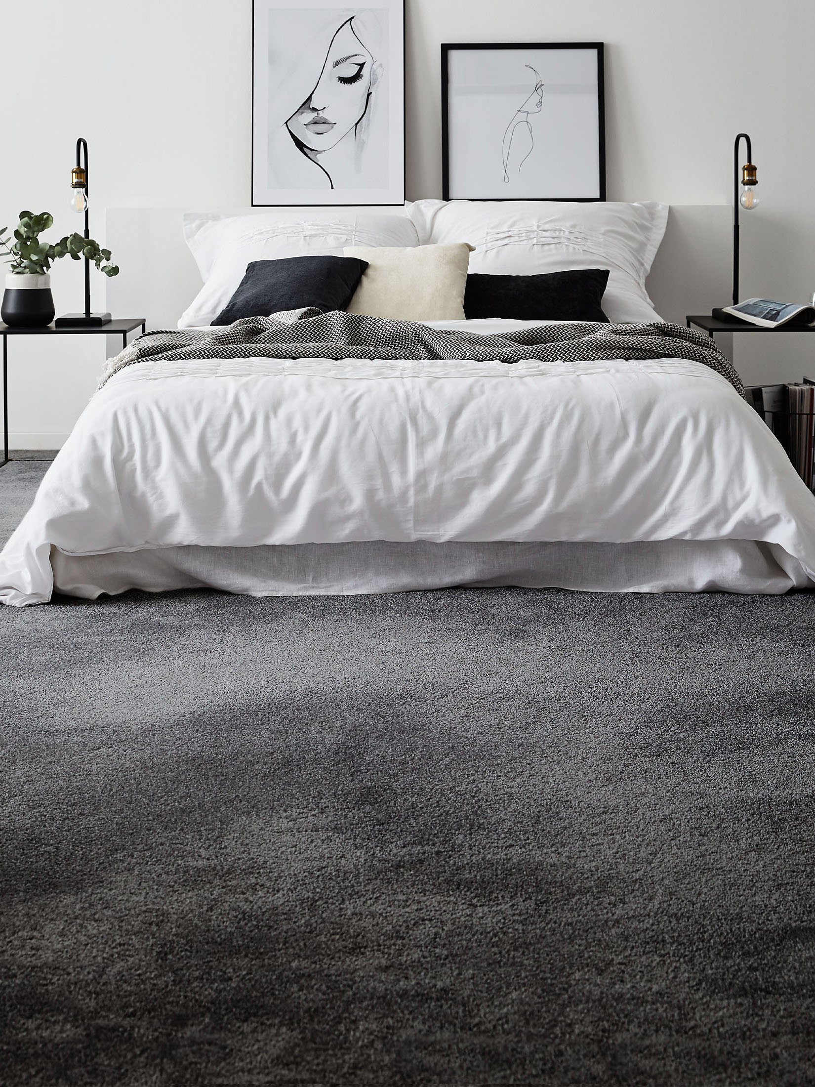 Satin Velours-Teppichboden, Anthrazit