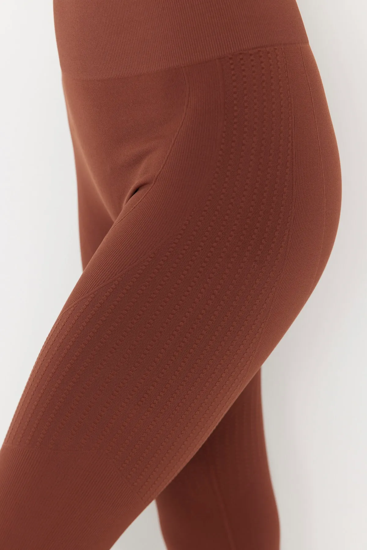 Jerf  Lily - Braune Erholungs-Leggings mit hoher Taille