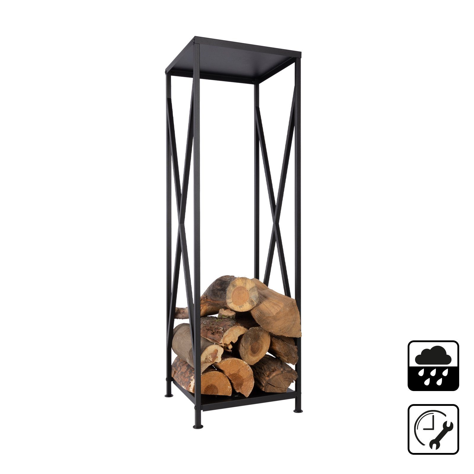 Karat Kaminholzregal Naxos, BxTxH:34x34x111.5 cm, Feuerfest