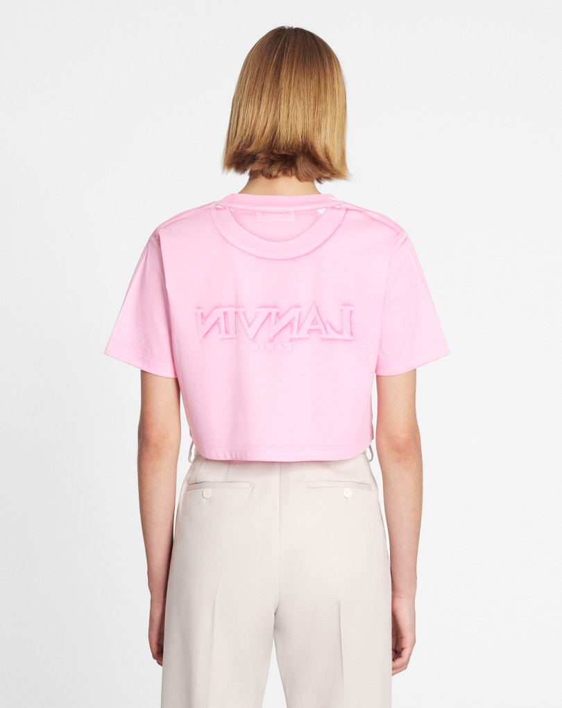 T-SHIRT COURT BRODÉ LANVIN PARIS SURIMPRIMÉ