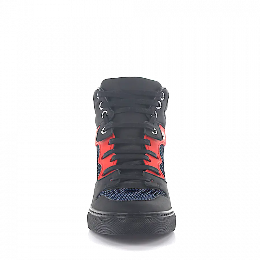 Balenciaga - Sneaker Mid Top Leder schwarz Mesh blau - schwarz
