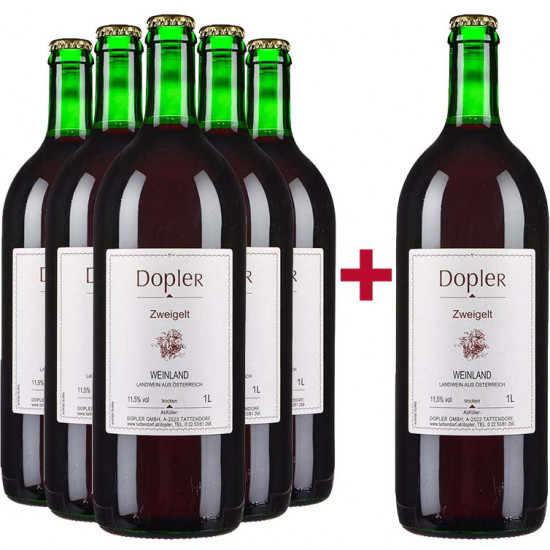 5+1 Paket Zweigelt trocken 1,0L - Weingut Dopler