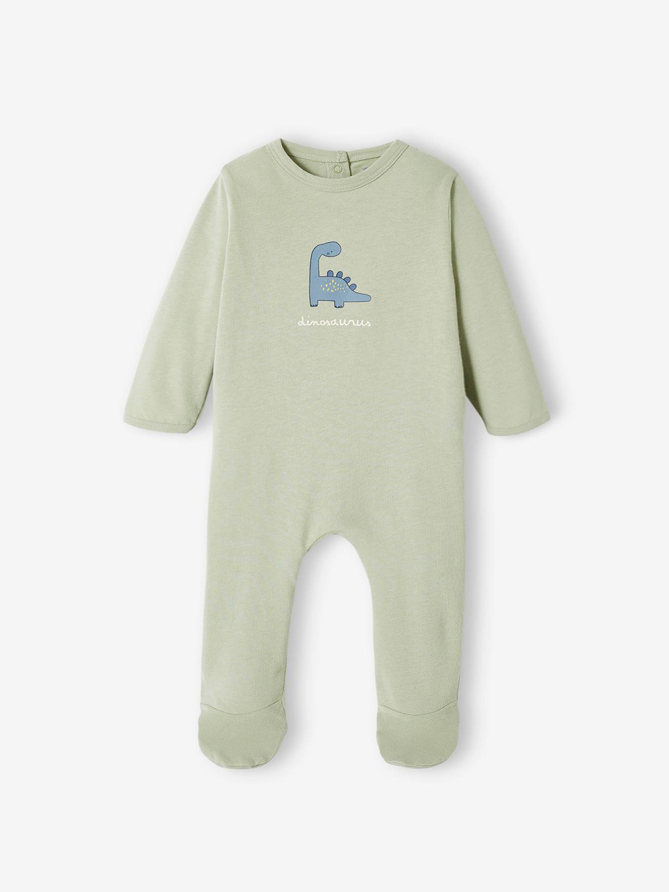 Lot de 2 dors-bien dinosaure en jersey bébé garçon vert d'eau