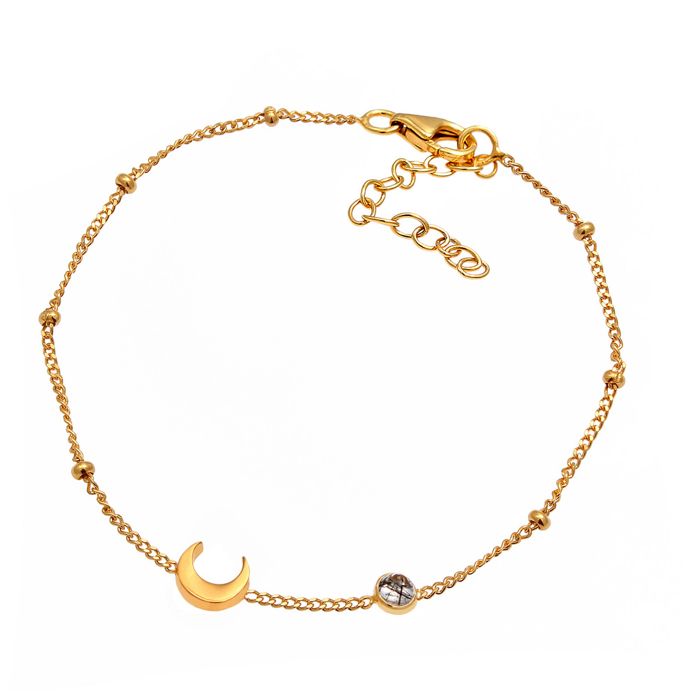 Elli Elli Bracelet Halbmond Astro Turmalin Fein 925 Sterling Silber Bracelet