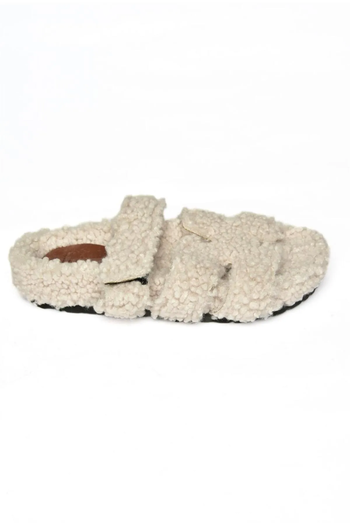 Fox Shoes  R824527104 Beige Pelz-Damenhausschuhe