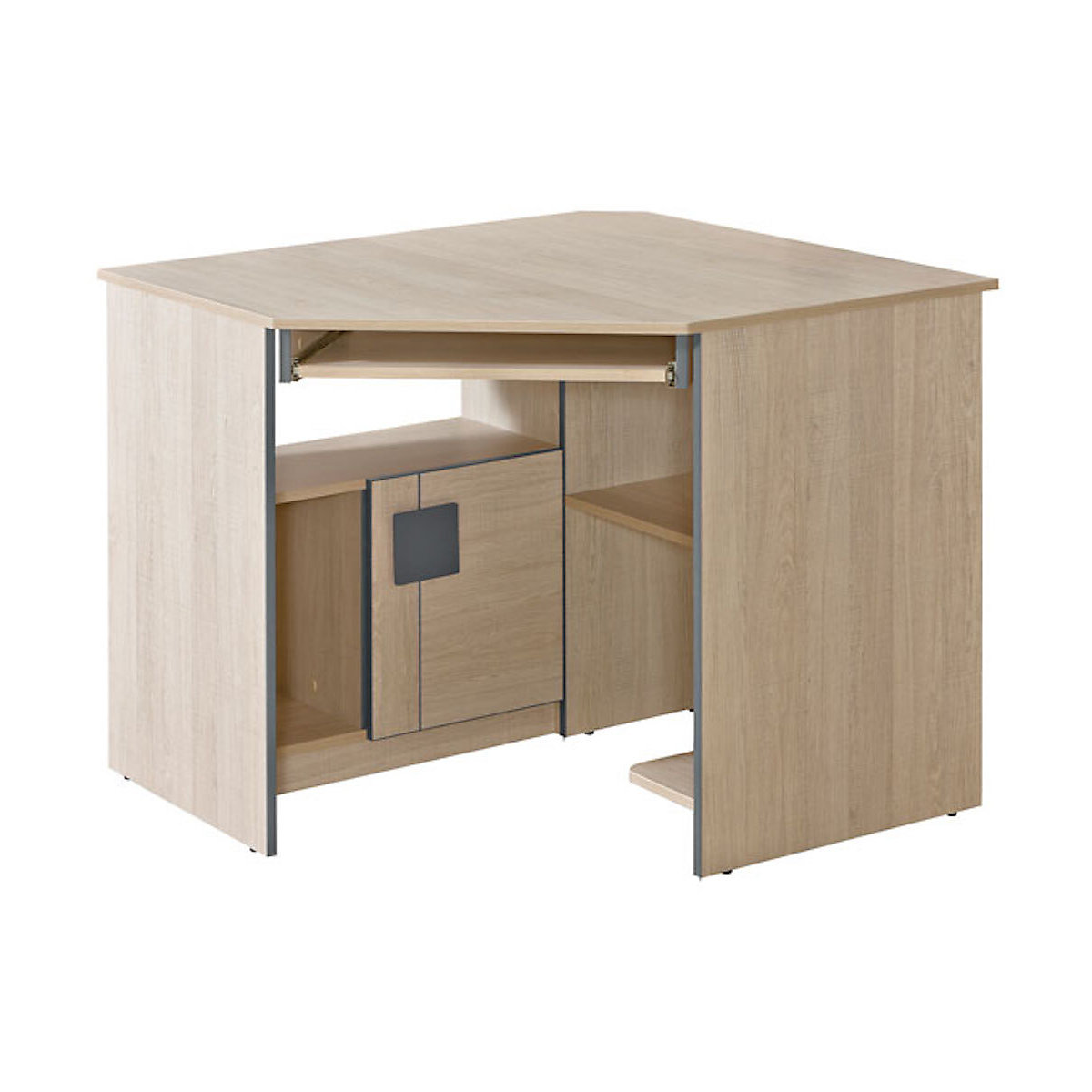 Eckschreibtisch Kinderschreibtisch Gami 96,5x96,5x78cm 1-türig mit Tastaturauszug