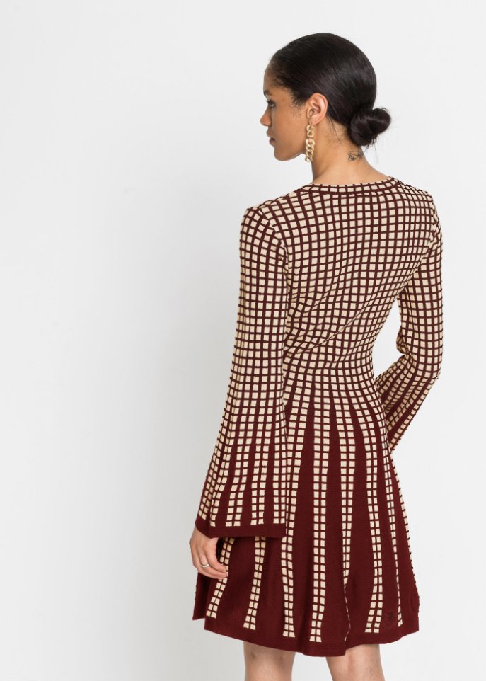 Strickkleid mit Plissee-Optik
