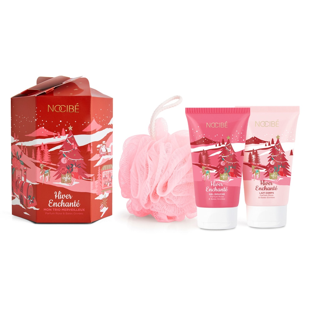 Nocibé Hiver Enchanté - Mon Trio Merveilleux Coffret bain parfum rose & baies givrées