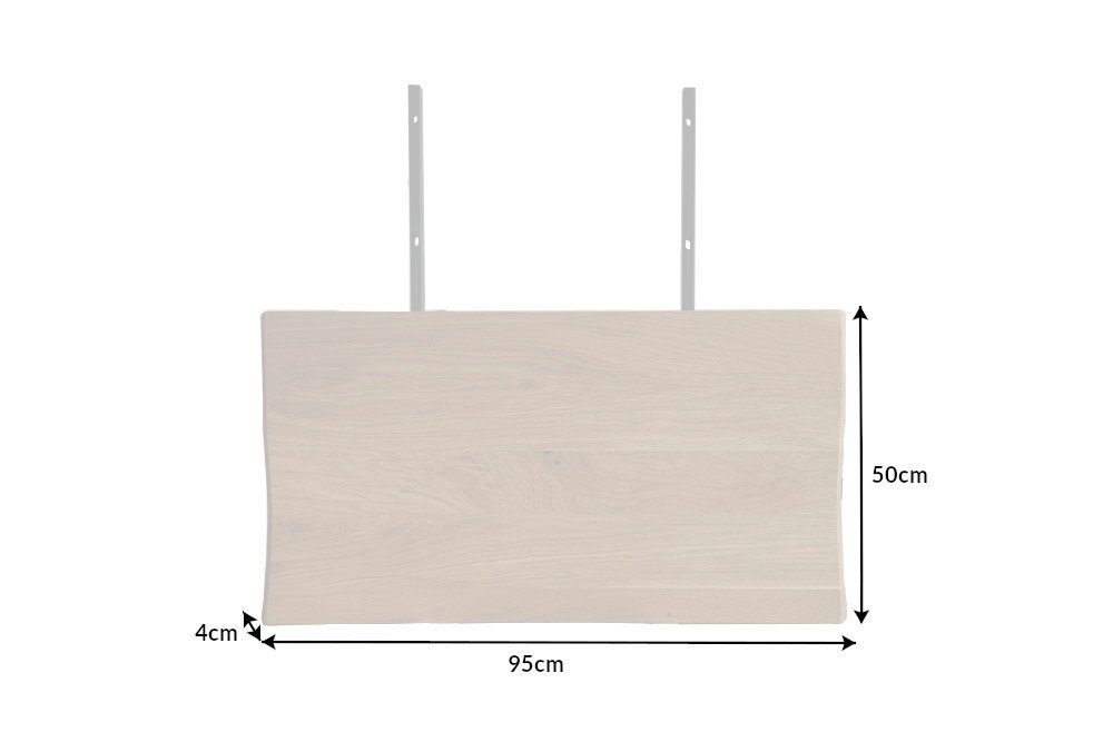 riess-ambiente Ansteckplatte WILD OAK 50cm natur, Set, 2St., Esszimmer · Massivholz · Wildeiche · Baumkante · Verlängerung · geölt
