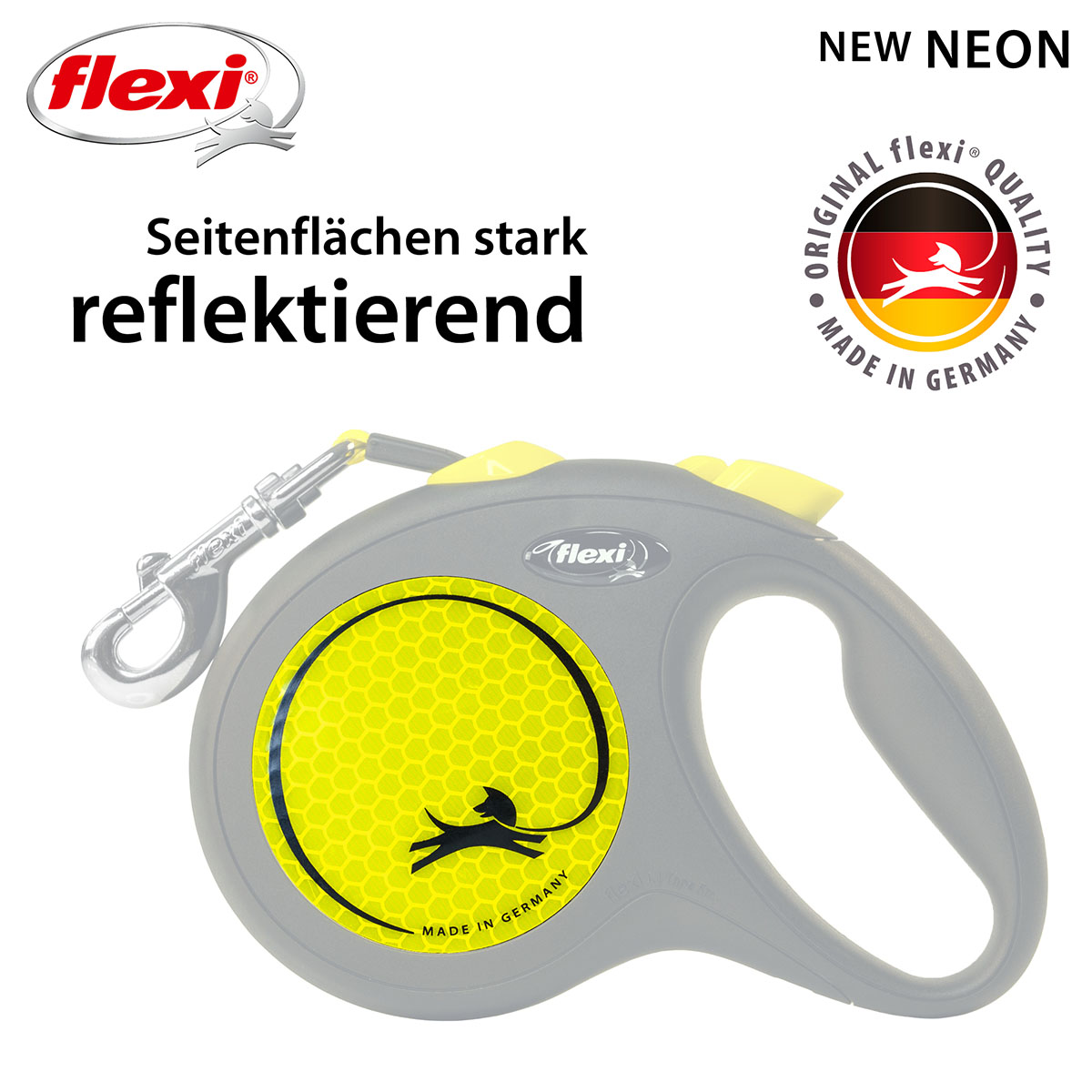 flexi New NEON Gurtleine 5m schwarz günstig kaufen bei ZooRoyal