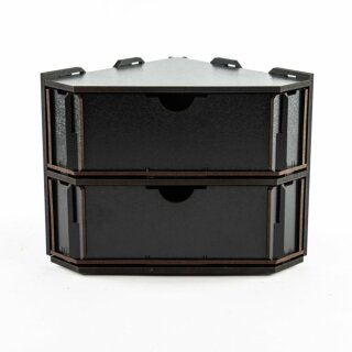 Black Paint Rack: Endstück mit 2 Schubladen