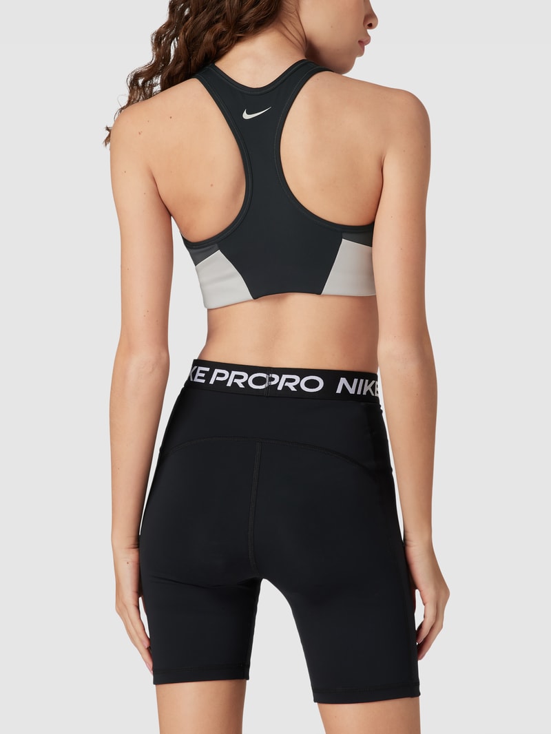 Sport-BH mit Label-Print in schwarz