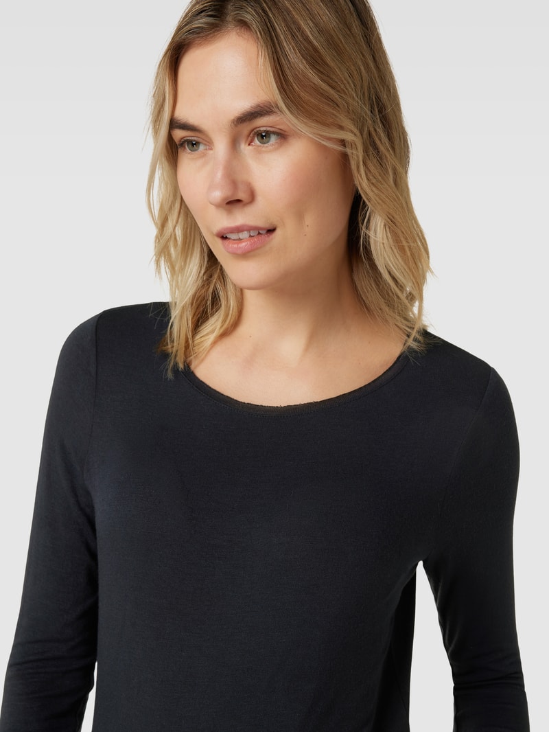Longsleeve mit Label-Detail in black