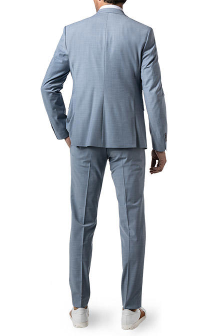 CINQUE, Anzug Cimonopoli mit Weste, Super Slim Fit, Schurwoll-Stretch, hellblau meliert