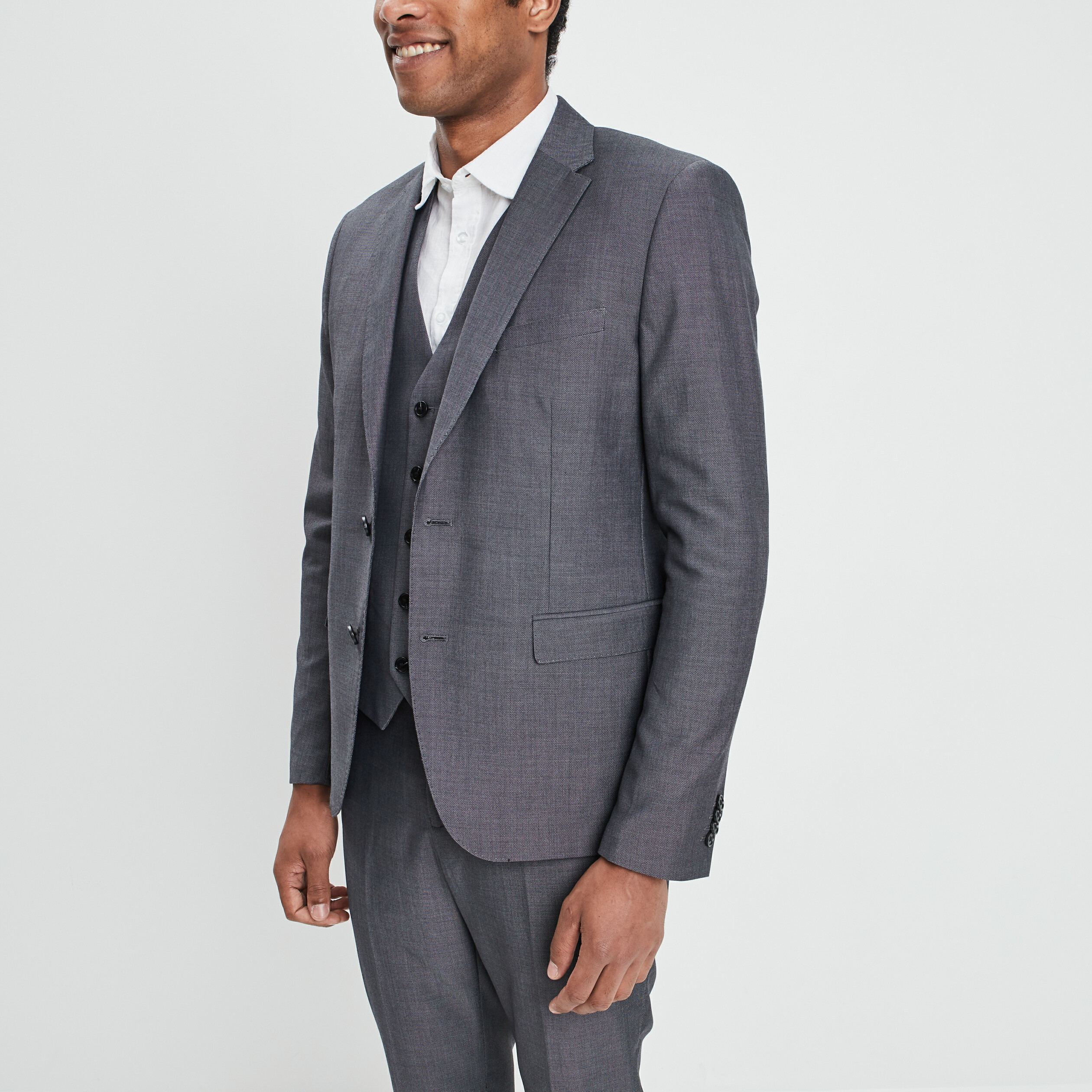 Veste ajustée boutonnée gris clair homme | La Halle