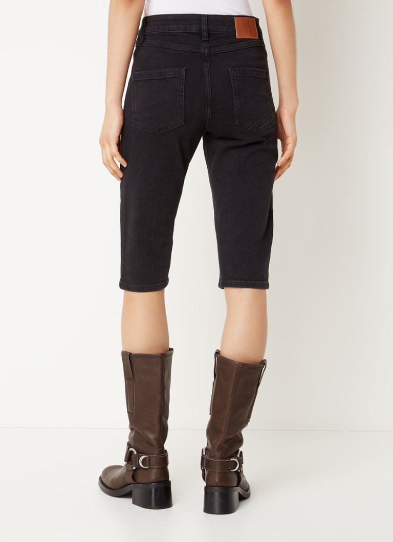 Pantaloni scurți din denim Ron cu talie înaltă și croială mulată de la Ba&sh