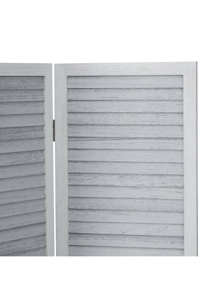 Homestyle4u 3-tlg. Paravent in Weiß Grau 120x170 günstig kaufen onesize