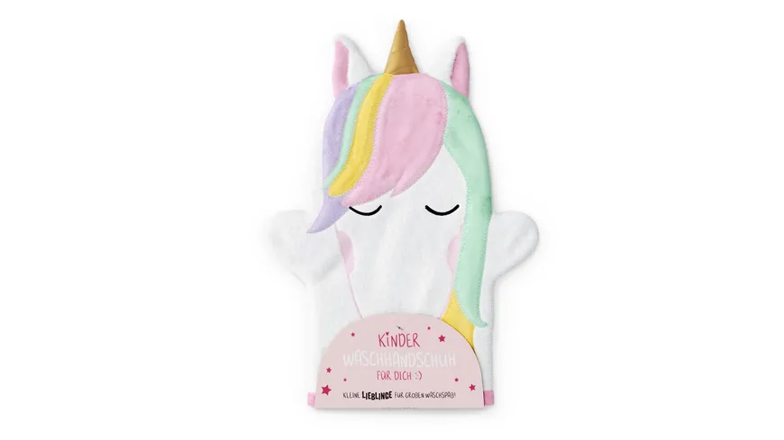 Geschenk für Dich Kinder Waschhandschuh Einhorn