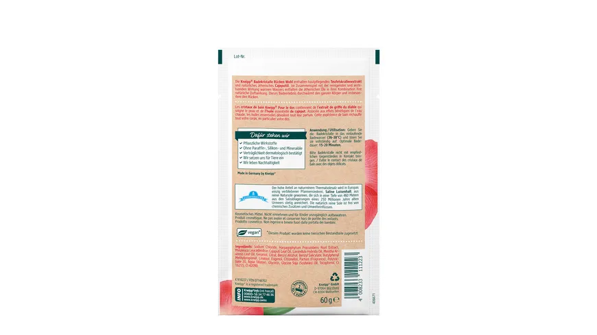 Kneipp Badekristalle Rücken Wohl 60 g