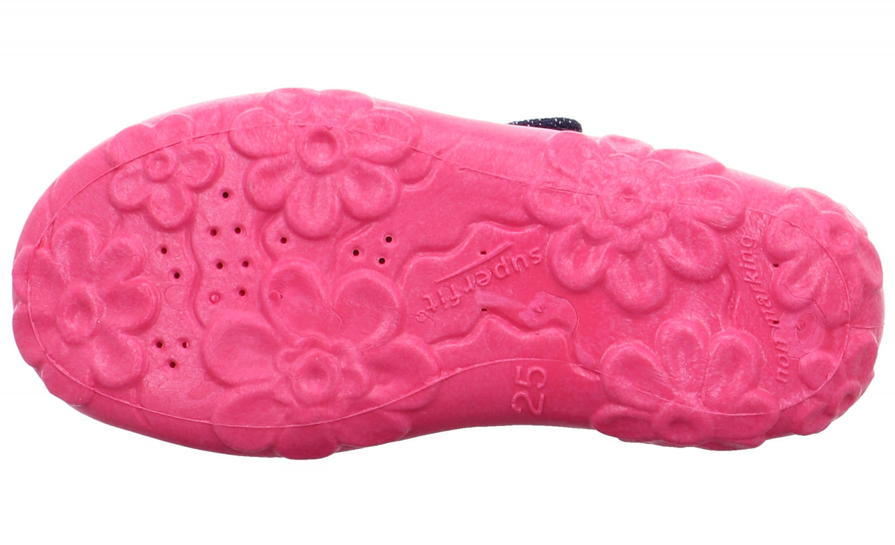 BONNY - Blau/Pink Hausschuh mit Klettverschluss