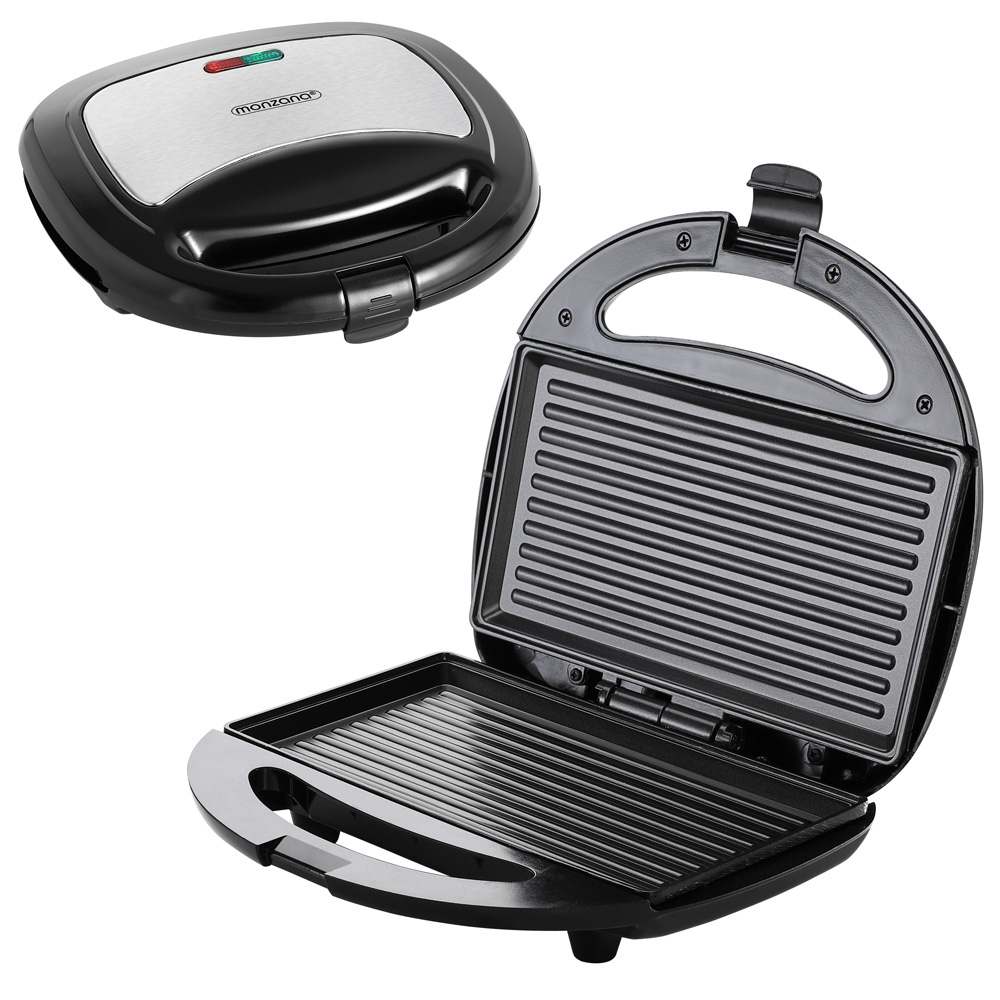 Monzana Kontaktgrill Schwarz/Silber 750W